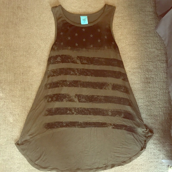 Green American Flag Tank Top - Picture 1 of 3